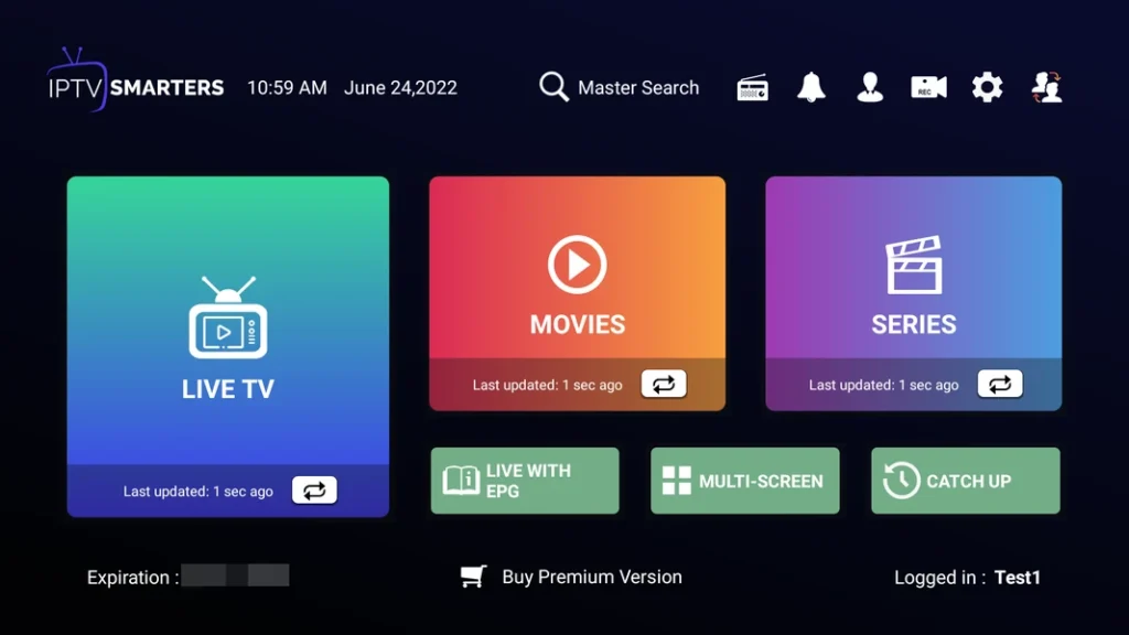 Interface IPTV Smarters Pro sur Smart TV, Android et iOS